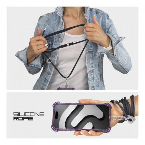 Ремінець для смартфону ArmorStandart Silicone Rope Titanium Black with Grey holder (ARM76273)
