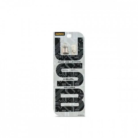 Адаптер Remax RA-USB2 Visual microUSB-Lightning Gold (6954851289814)