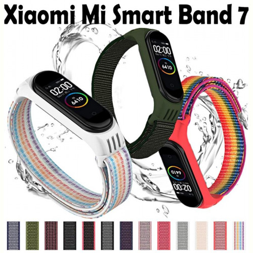 Ремінець BeCover Nylon Style для Xiaomi Mi Smart Band 7 Black-Red (707656)