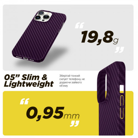 Чохол ArmorStandart LikeCarbon MagCase для Apple iPhone 14 Pro Purple (ARM69204)