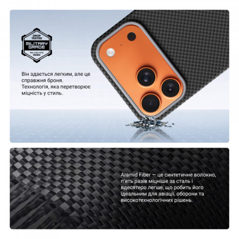 Чохол ArmorStandart BlackIcon Kevlar MagCase для Apple iPhone 17 Pro Max Black (ARM88531)
