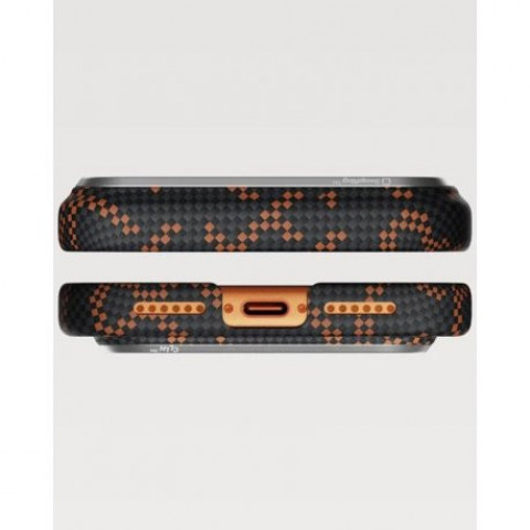Чохол Pitaka Edge Ultra-Slim для iPhone 17 Pro Monogram Black/Orange (KI1704PTK)