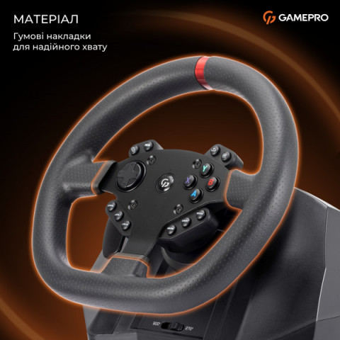Ігрове кермо GamePro RW575PM з педалями та коробкою передач XBOX ONE/PS4/PS3/PC/SWITCH Купити в Україні