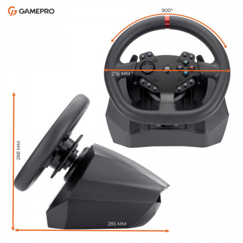 Ігрове кермо GamePro RW575PM з педалями та коробкою передач XBOX ONE/PS4/PS3/PC/SWITCH Купити в Україні