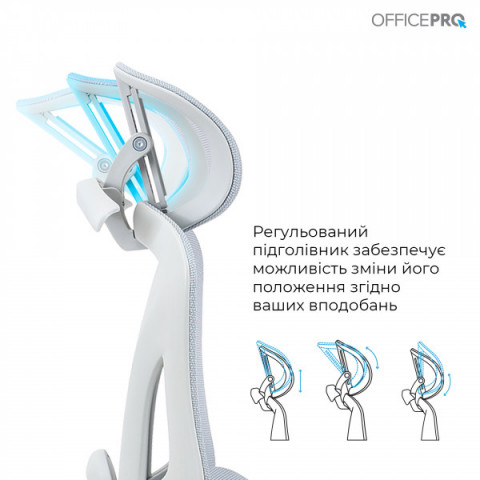 Крісло офісне OfficePro Elite OC950GLB Gray/Light Blue Купити в Україні