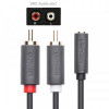 Кабель Ugreen AV102 AUX 3.5 мм TRS - RCAx2, 1 м, Gray (10588)