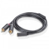 Кабель Ugreen AV102 AUX 3.5 мм TRS - RCAx2, 1 м, Gray (10588)