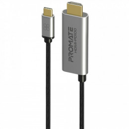 Кабель Promate USB Type-C - HDMI V 2.0 (M/M), 1.8 м, HDMI-PD100 Grey (hdmi-pd100.grey)