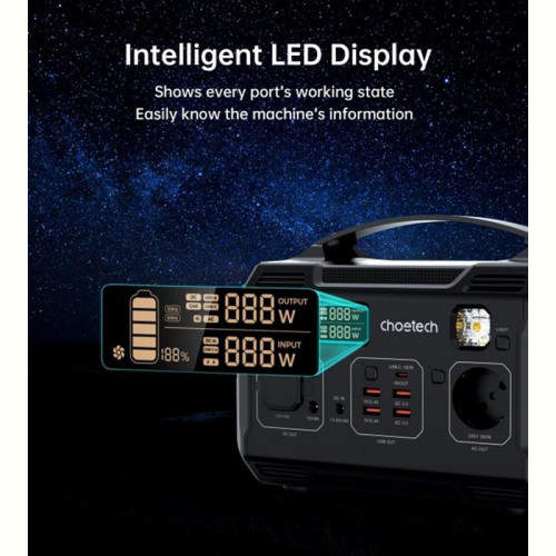 Зарядна станція Choetech (BS002-V2) 300W/276Wh/83200mAh Portable Power Station