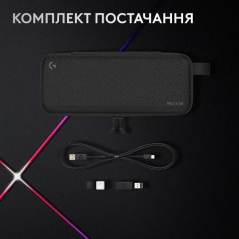 Клавiатура бездротова Logitech G PRO X 60 TKL GX Optical Tactile Black (920-011911)