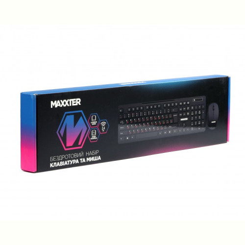 Комплект (клавіатура, миша) Maxxter KMS-WCM-02B-UA Black