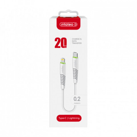 Кабель Intaleo CBFLEXTL0 USB-C-Lightning 0.2м White (1283126580024)