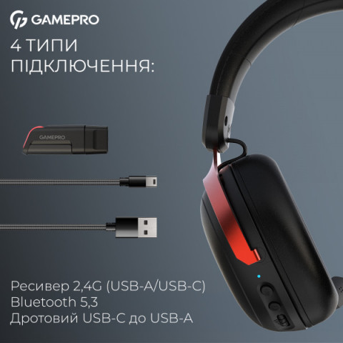 Бездротова ігрова гарнітура GamePro Asgard Freya Pro (HSW201BR) Купити в Україні