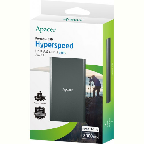 Накопичувач зовнішній SSD USB 2.0TB Apacer S723B (AP2TBAS723B-1)