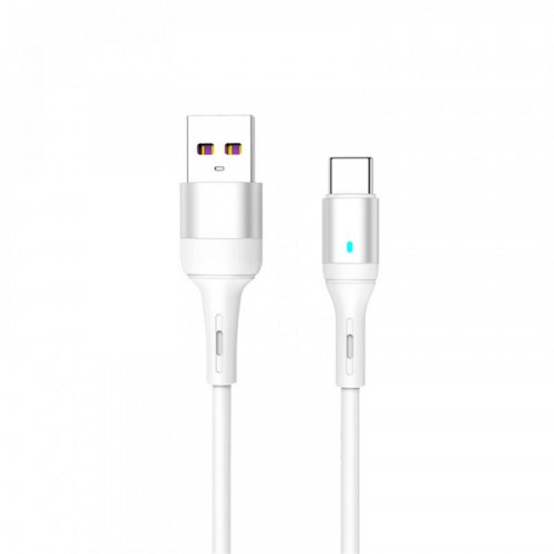 Кабель SkyDolphin S06T LED Smart Power USB - Type-C 1м, White (USB-000556)