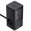 Мережевий фільтр Baseus Power Combo Tower Digital (3*AC+2*USB+2*Type-C 35W 1.5m) black Купити в Україні