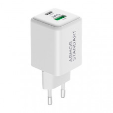 Мережевий зарядний пристрій ArmorStandart AR372 45W GaN Type-C + USB-A White (ARM77550)