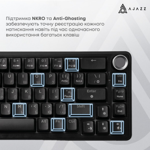 Дротова механічна клавіатура Ajazz AK690 Peach Mist Switch (AK690-PM-B) Купити в Україні