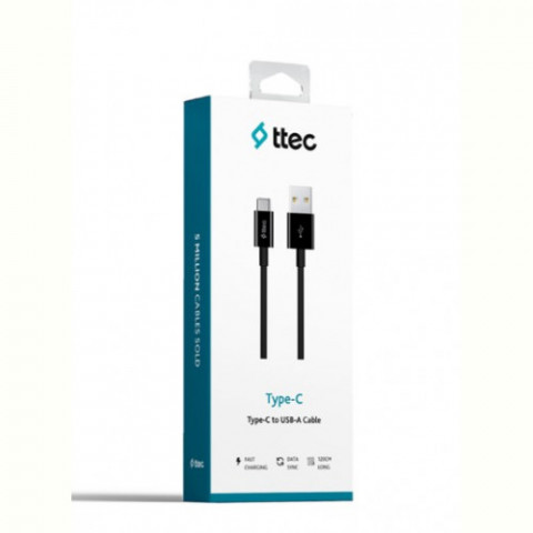 Кабель Ttec (2DK12S) USB - Type-C 1.2м, Black