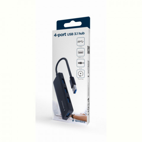 USB-хаб Gembird 4 ports Black (UHB-U3P4-03)