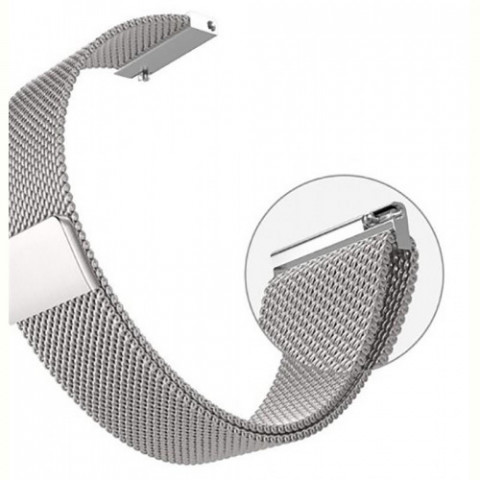 Ремінець BeCover Milanese Style для Samsung Galaxy (20mm)/Watch 5/ Watch 4 40/44mm/Watch 4 Classic 42mm/Watch Active/Active 2 40/44mm/Watch 3 41mm/Gear S2/Classic/Gear Sport Silver (707675)