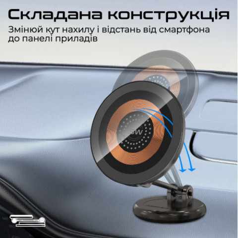 Бездротовий зарядний пристрій Promate Magnus2-Qi MagSafe Black