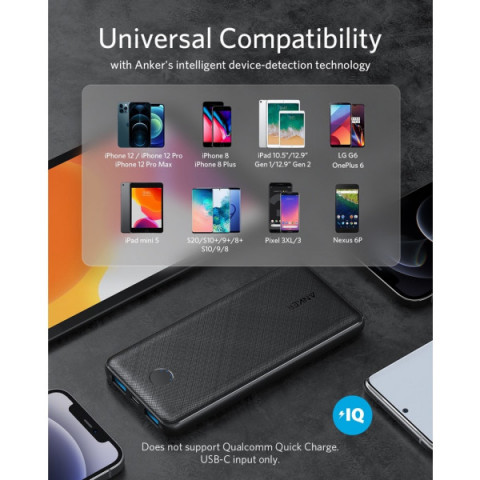Зовнішній акумулятор (павербанк) Anker PowerCore III Slim 10000 mAh Black (A1247G11)