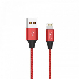 Кабель SkyDolphin S55L Neylon USB - Lightning 1м, Red (USB-000435)