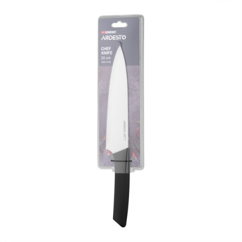 Кухонний ніж кухарський Ardesto Gemini Gourmet, 20см, нержавіюча сталь, пластик, чорний