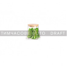 Банка для зберігання ARDESTO Midori 700мл, скло, бамбук, конусна, прозорий