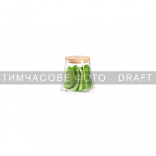 Банка для зберігання ARDESTO Midori 700мл, скло, бамбук, конусна, прозорий