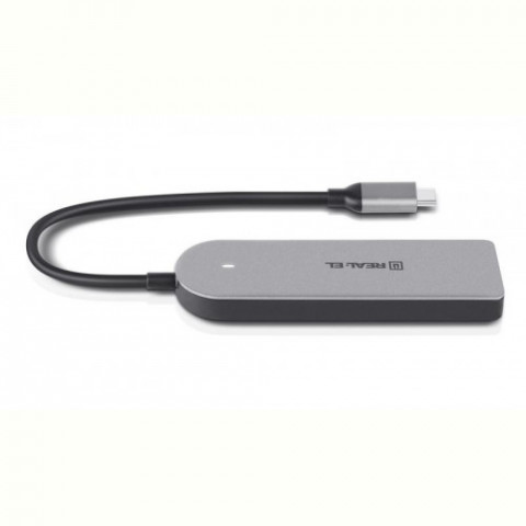 USB-хаб REAL-EL CQ-415 USB Type-C 4-в-1