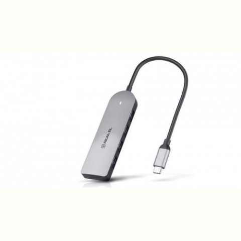 USB-хаб REAL-EL CQ-415 USB Type-C 4-в-1