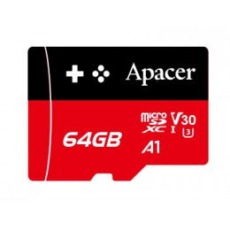 Карта пам`ятi MicroSDXC 64GB UHS-I/U3 Class 10 Apacer (AP64GMCSX10U7-RAGC)