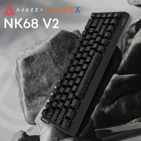 Дротова механічна клавіатура Ajazz NK68 V2 Red Switch (NK68-V2-R-S-B) Купити в Україні