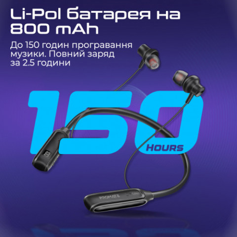 Bluetooth-гарнітура Promate Leap Black