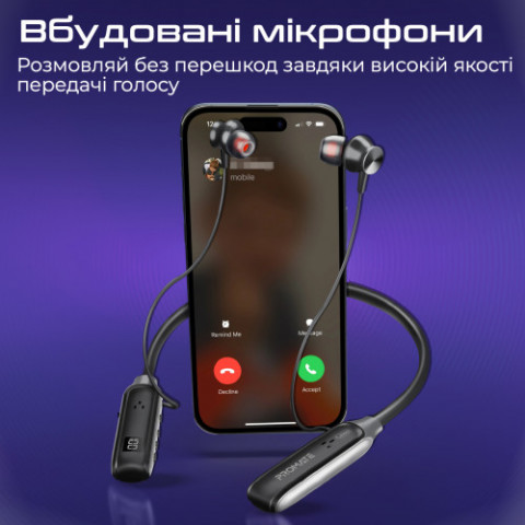 Bluetooth-гарнітура Promate Leap Black