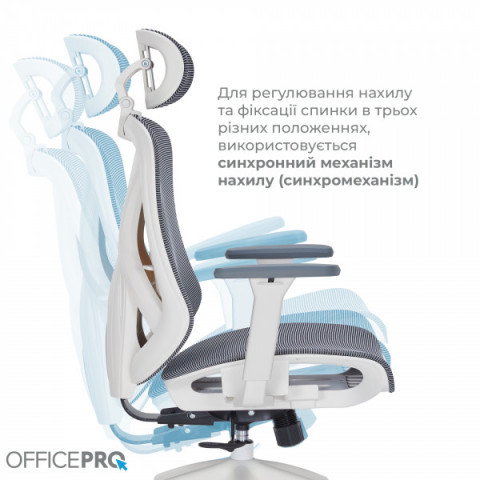 Крісло офісне Officepro Atlas (OC630-W-DG-DG) Купити в Україні