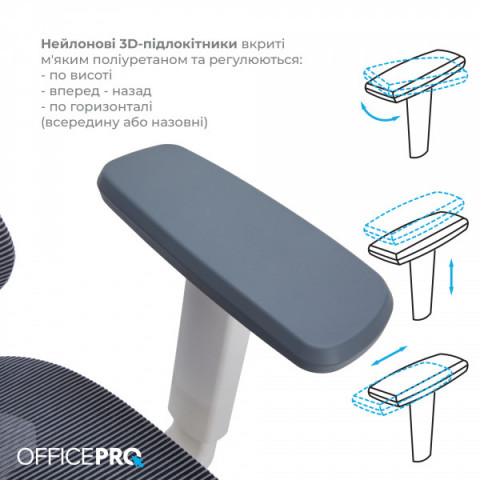 Крісло офісне Officepro Atlas (OC630-W-DG-DG) Купити в Україні
