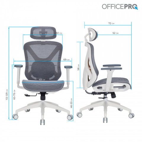Крісло офісне Officepro Atlas (OC630-W-DG-DG) Купити в Україні