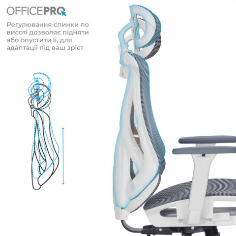 Крісло офісне Officepro Atlas (OC630-W-DG-DG) Купити в Україні