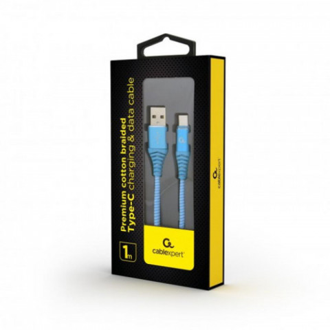 Кабель Cablexpert (CC-USB2B-AMCM-1M-VW) USB 2.0 A - USB Type-C, преміум, 1м, блакитний
