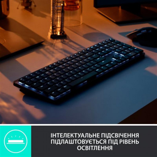 Клавіатура бездротова Logitech MX Mechanical Graphite Clicky (920-010759)