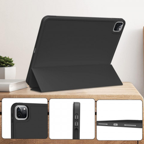 Чохол-книжка BeCover Tri Fold Soft TPU з кріпленням Apple Pencil для Apple iPad Pro 11 2020/2021/2022 Black (711109)