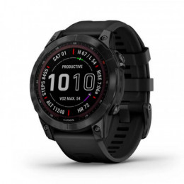 Смарт-годинник Garmin Fenix 7 Sapphire Solar Black DLC Titanium with Black Band (010-02540-47)