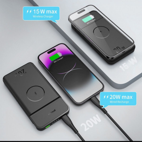 Портативна Батарея/Бездротовий ЗП Proove Power Stand 2 in 1 20W 10000mAh black Купити в Україні