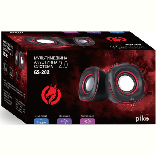 Акустична система Piko GS-202 Black-Red (1283126489457)