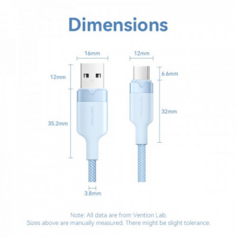 Кабель Vention USB - USB Type-C (M/M), 60W, 3A, 1 м, Black (CTNBF)