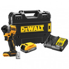 Шурупокрут ударний акумуляторний DeWalt XR Li-Ion PowerStack 18В 1х1.7А·год 206Нм 3250об/хв 3800уд/хв кейс 0.95кг