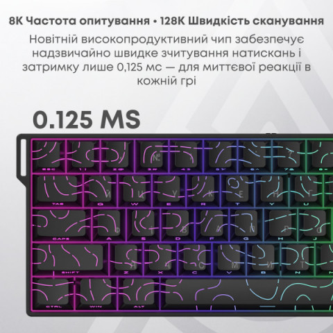Ігрова магнітна клавіатура Ajazz AK680 V2 Ice Island Magnetic Switch (AK680-V2-I-GB) Купити в Україні